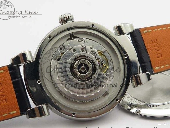 MIROTIME 0202 Tailored Da Vinci IW356601 SS MKF 1:1 Best Edition Black Dial On Black Leather Strap A 7231